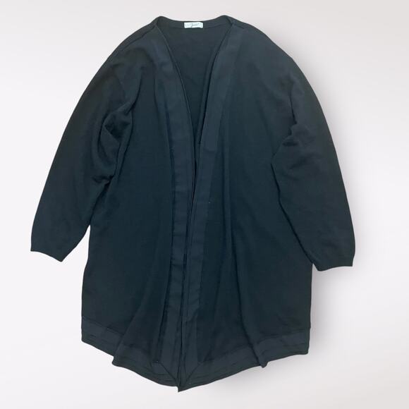Juice Black‎ Open Front Longline Cardigan Sweater Italian Alpaca Wool Size TU OS - Picture 1 of 10